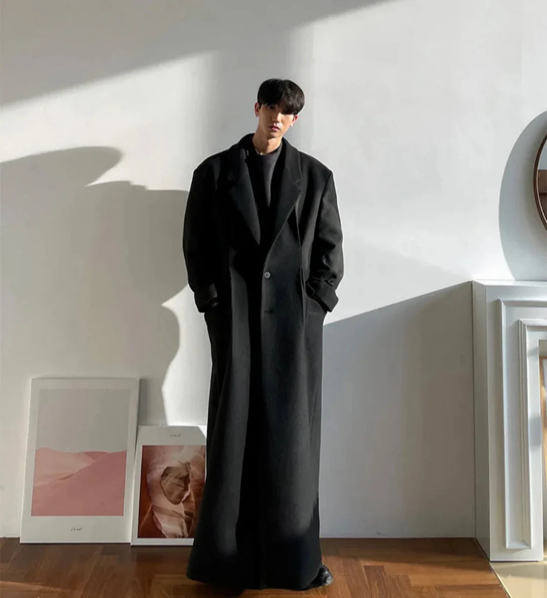 Men's Luxurious Oversized Extra Long Wool Coat
