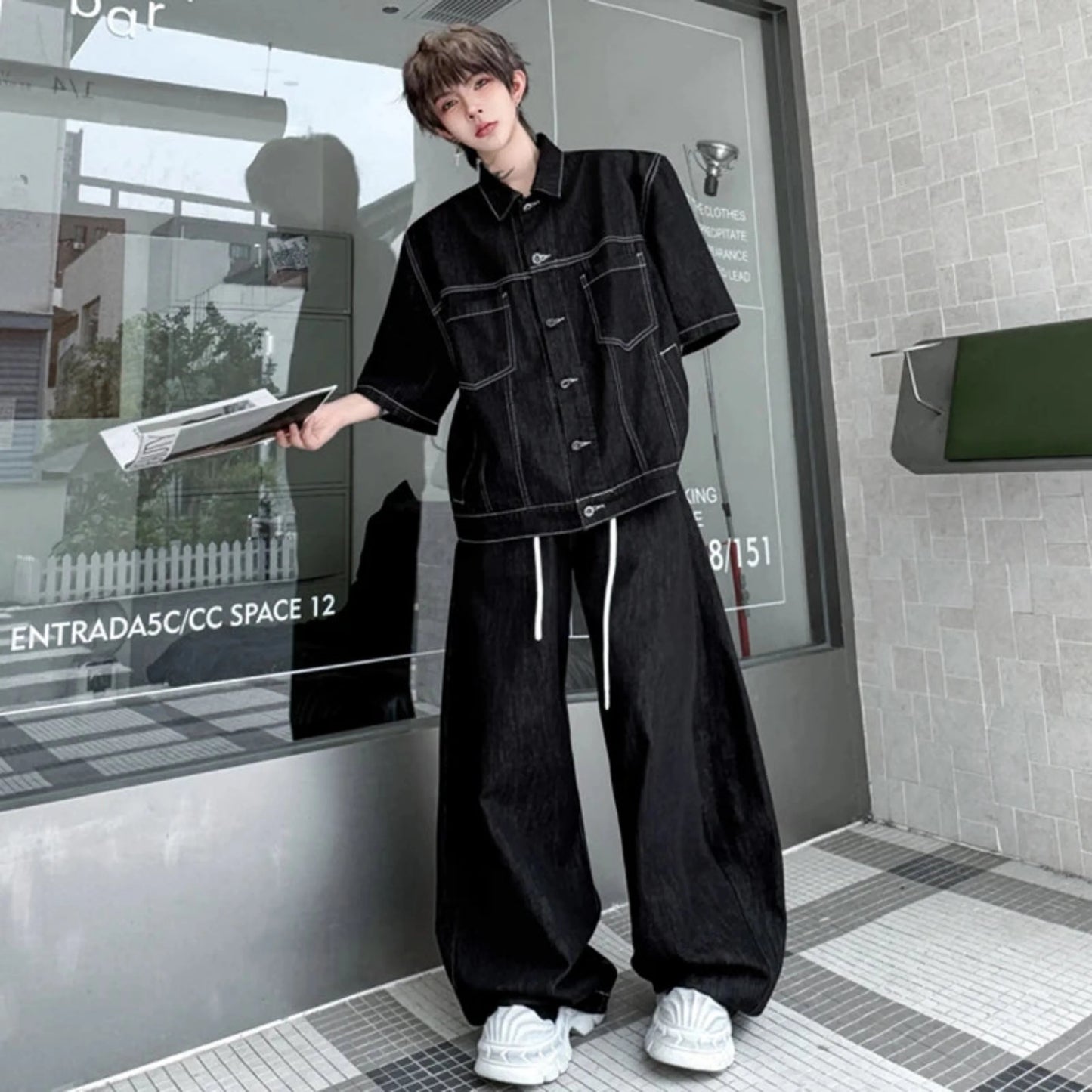 Men's Acid Wash Denim Set