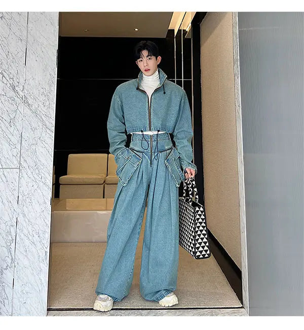 Men's Elite Denim Streetwear 2-Piece Set