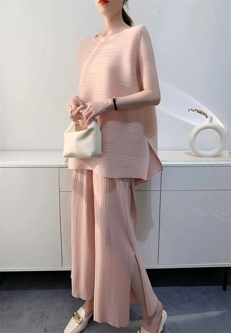 Couture Pleated Sleeveless Top
