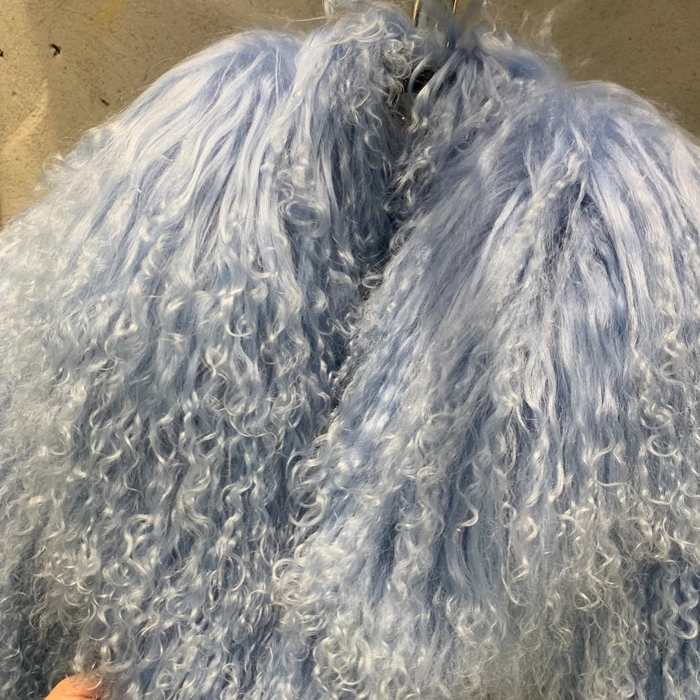 Luxury Women's Genuine Mongolian Sheepskin Fur Coat