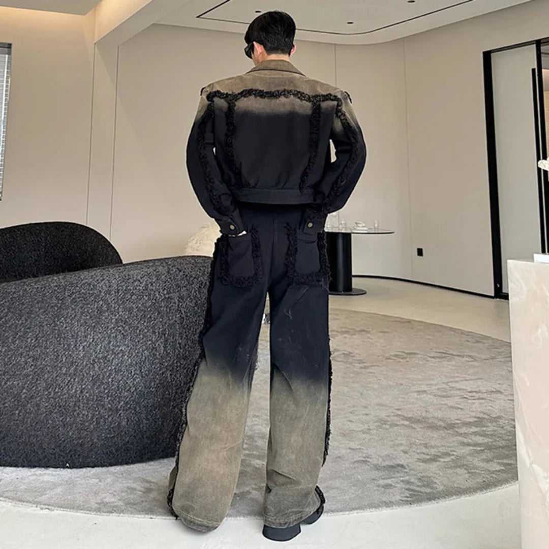 Men's Tokyo Frayed Dyed Denim 2-Piece Set