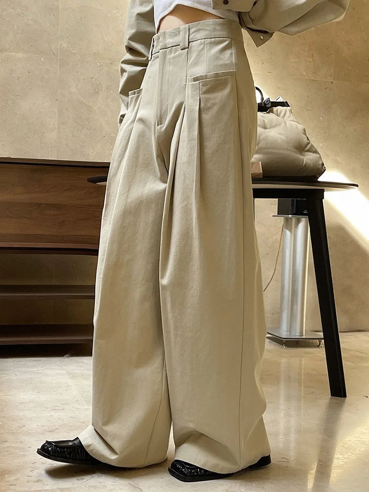 Women's London High-Waisted Wide Leg Trousers