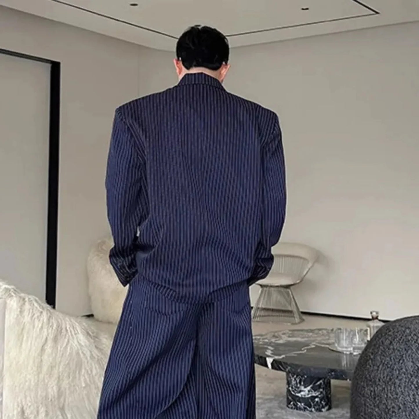 Men's Pinstripe Relaxed Fit Suit
