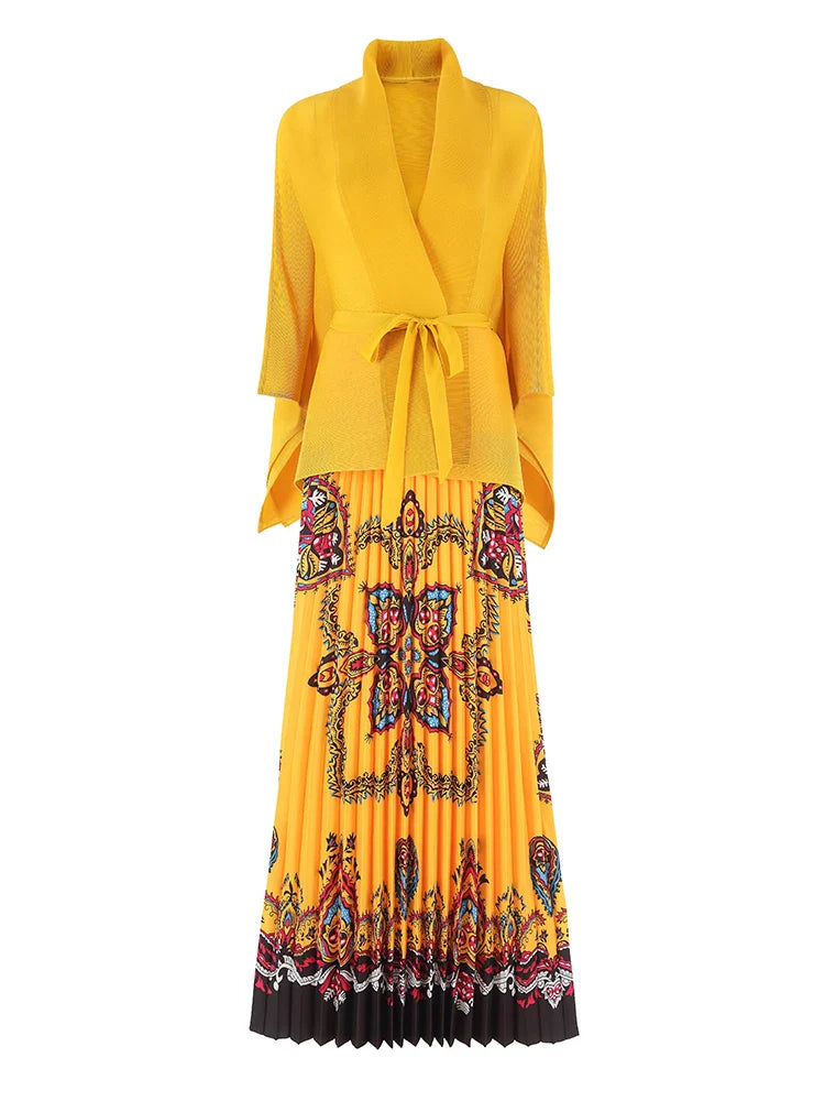 Women's Truly Pleated Maxi Skirt Set