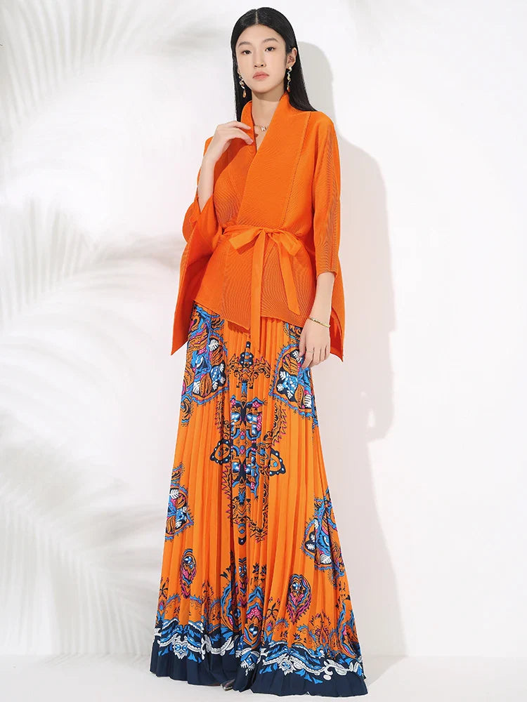 Women's Truly Pleated Maxi Skirt Set