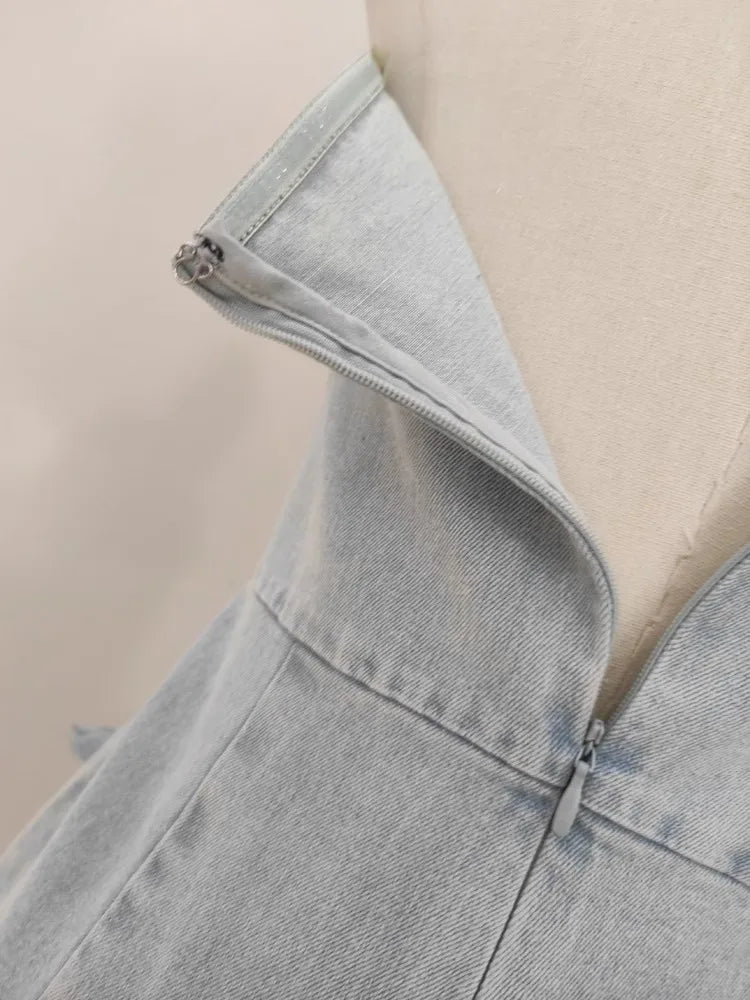 Women's Luxury Denim Floral Jumpsuit