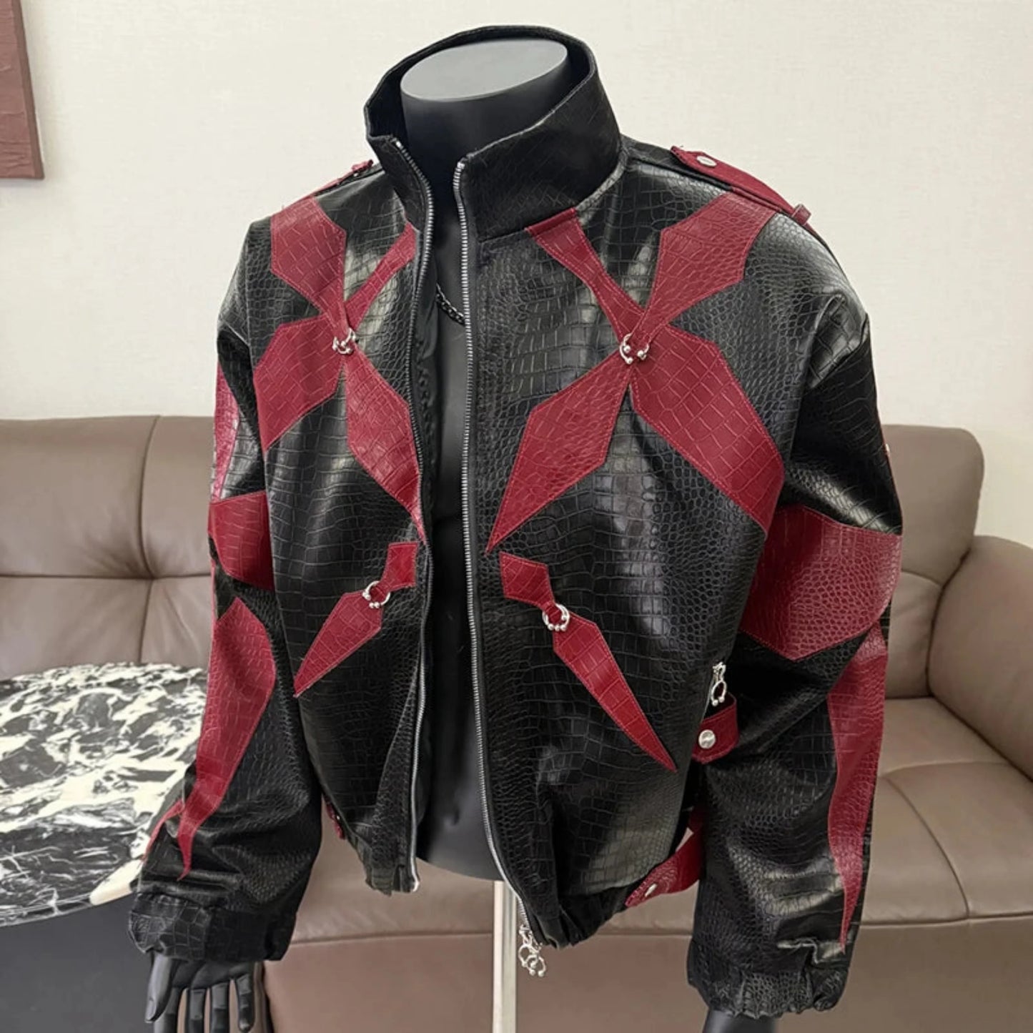 Men's Japanese Vegan Leather Biker Jacket