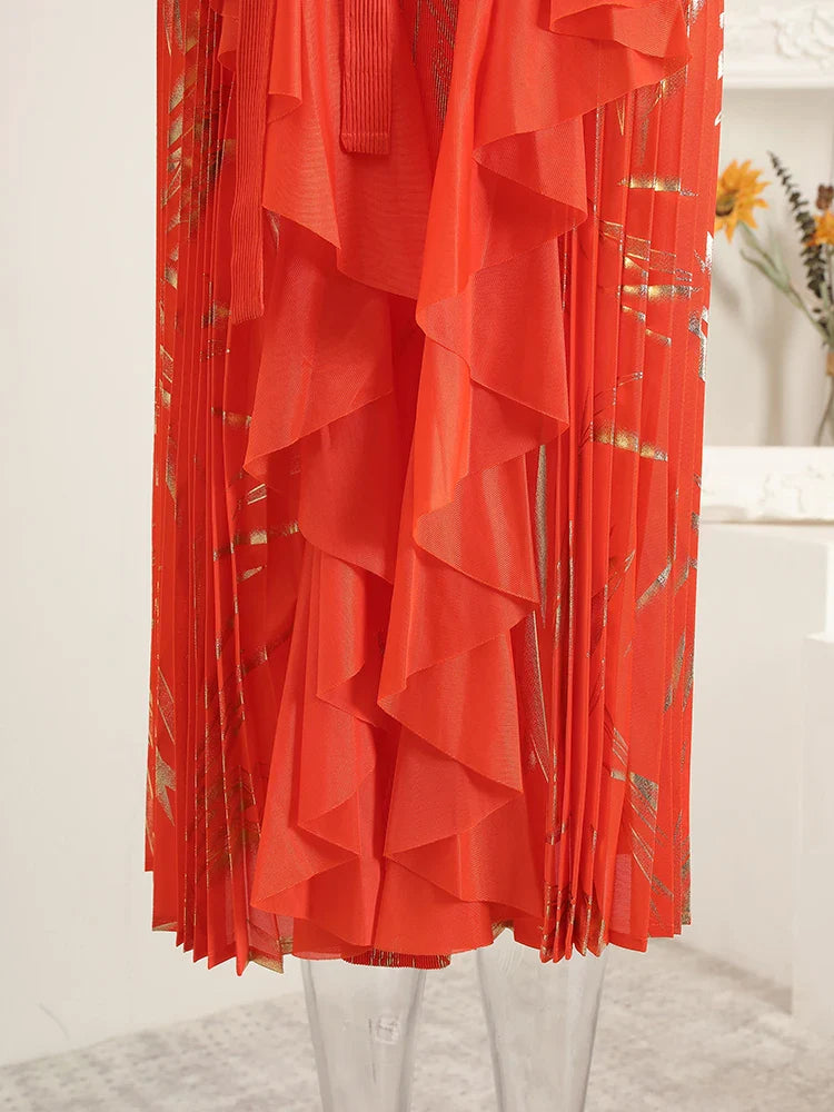 Modest Petite Pleated Dress