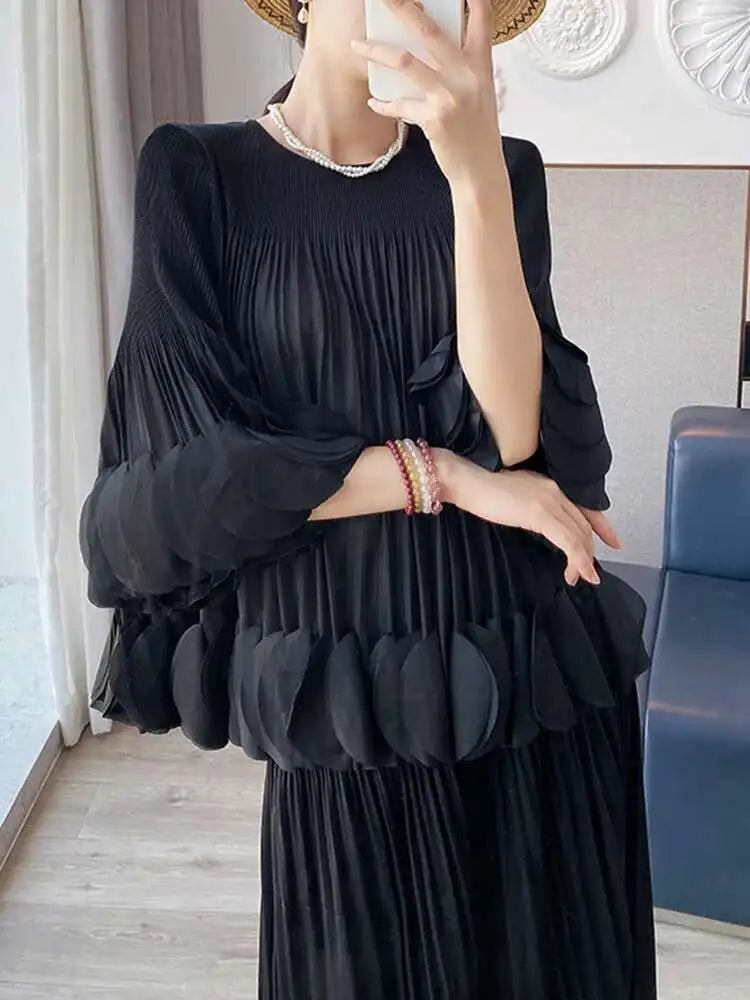 Flowy Pleated Pull-On Skirt Set