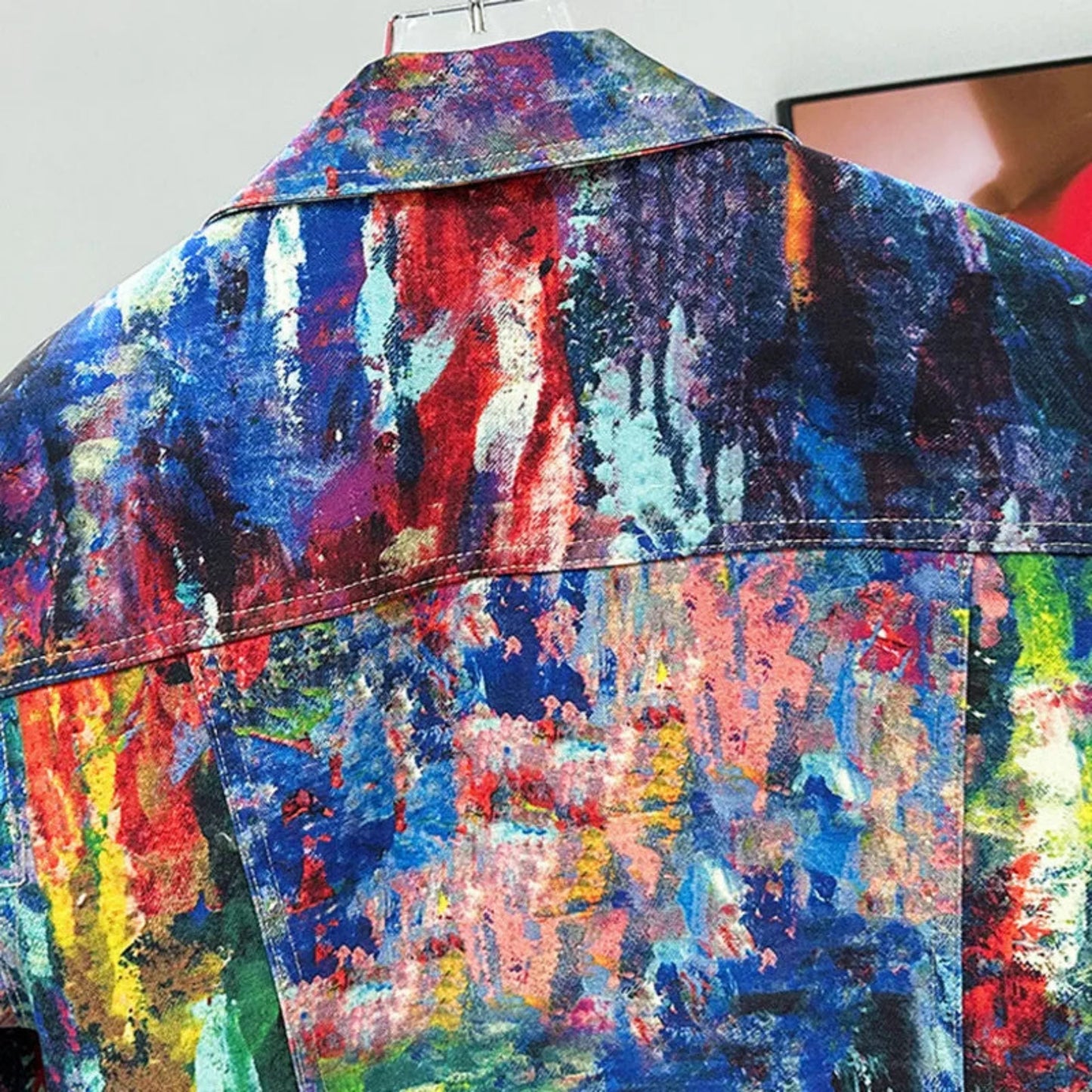 Men's Paint Splatter Denim Jacket