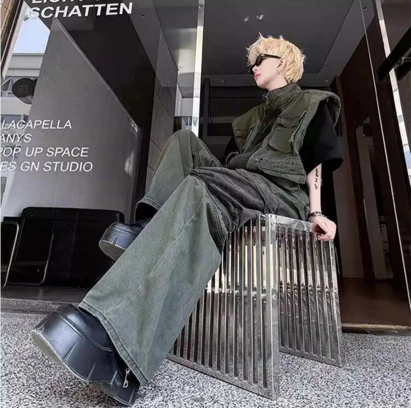 Men's Streetwear Cargo Vest & Pants