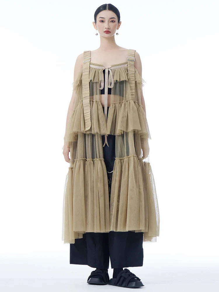 Ruffle Tiered Tulle Suspender Dress