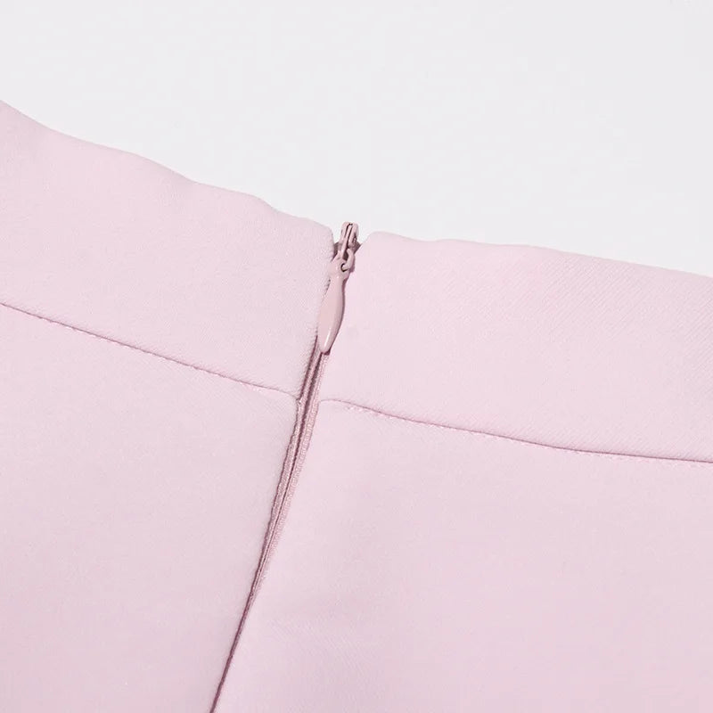 Couture High-Waist Midi Skirt & Blazer Set