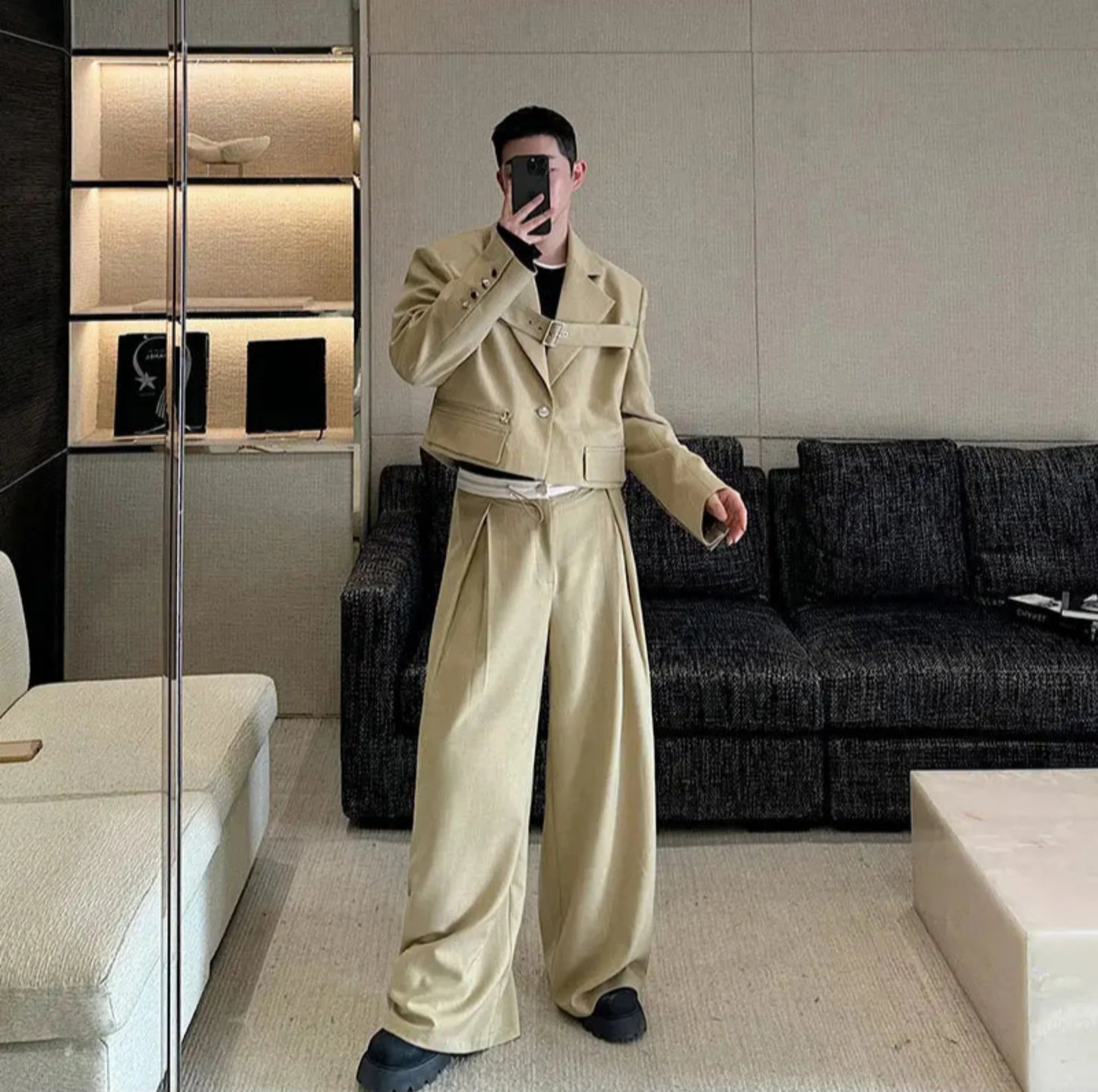 Men's Tailored Wide Leg Oversized Suit