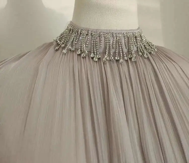 Beaded Midi High Waisted Dress