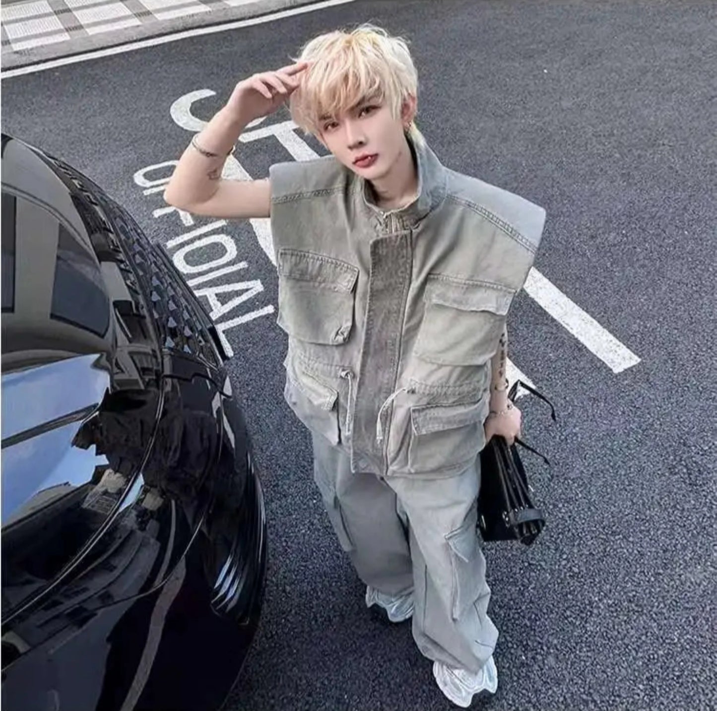 Men's Streetwear Cargo Vest & Pants
