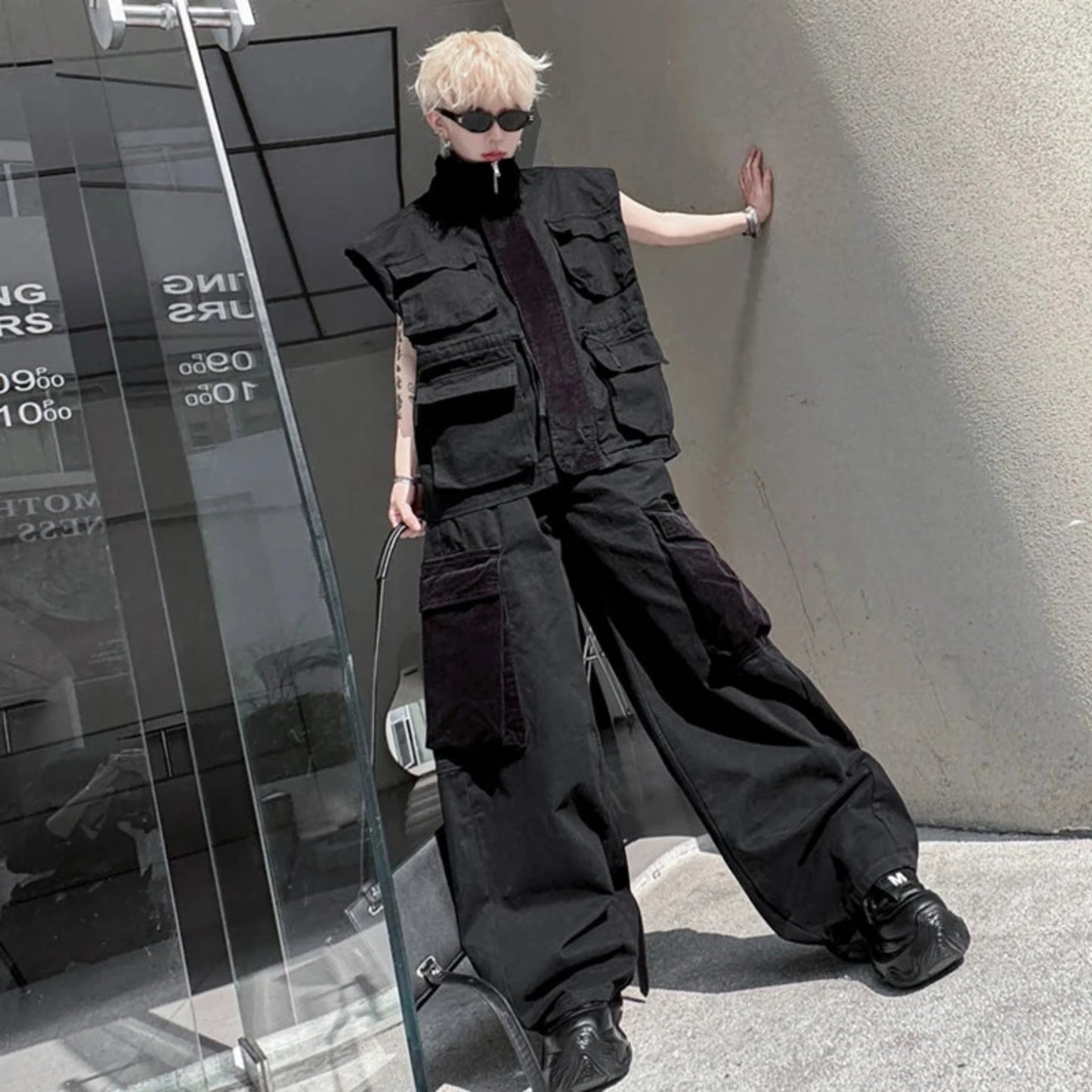 Men's Streetwear Cargo Vest & Pants