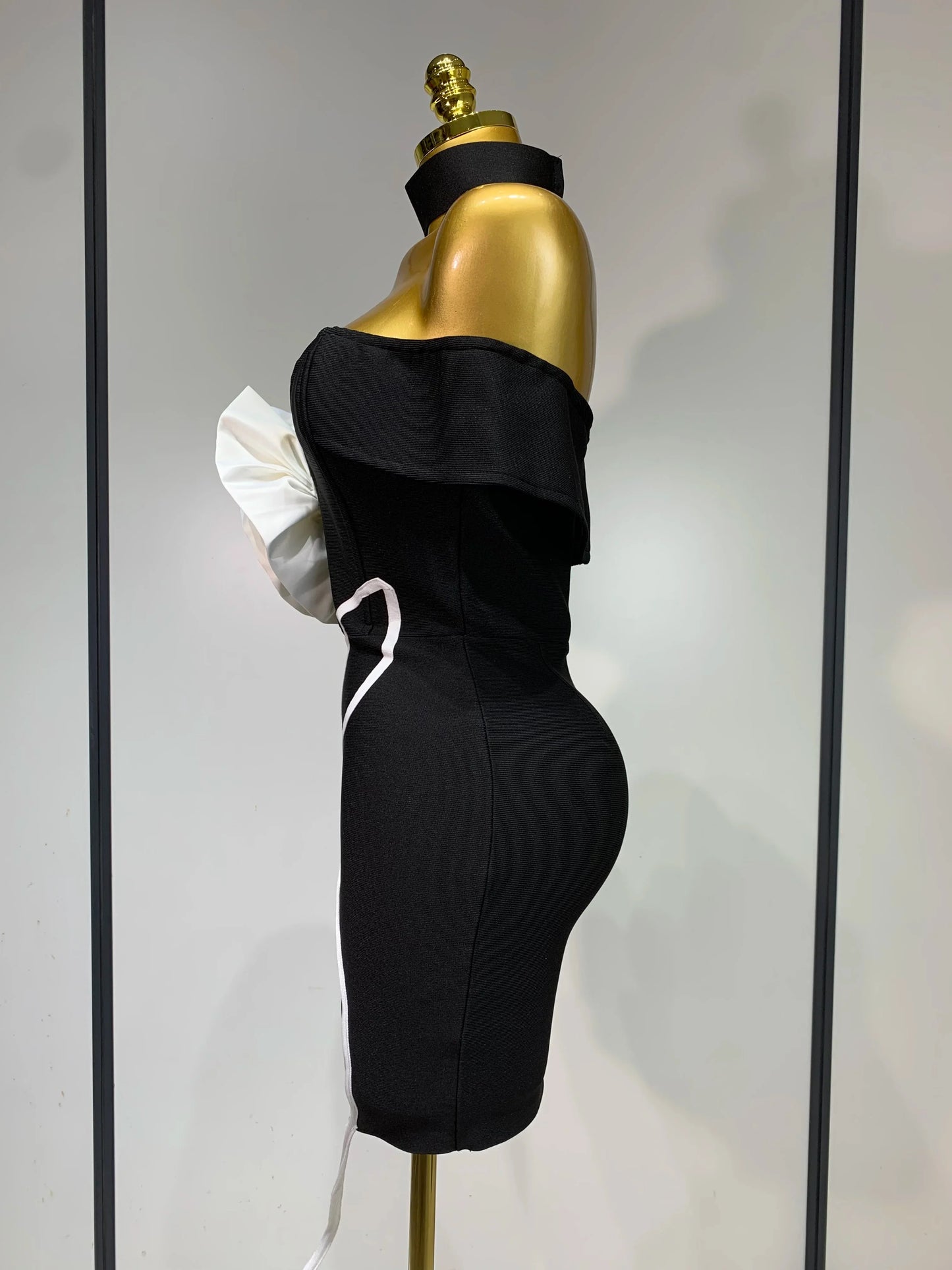 Luxe Black Bodycon Mini Dress