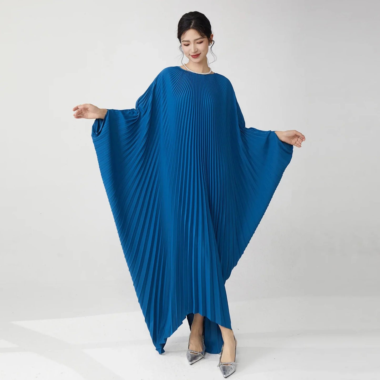 Luxury Designer Pleated Maxi Kaftan Dress