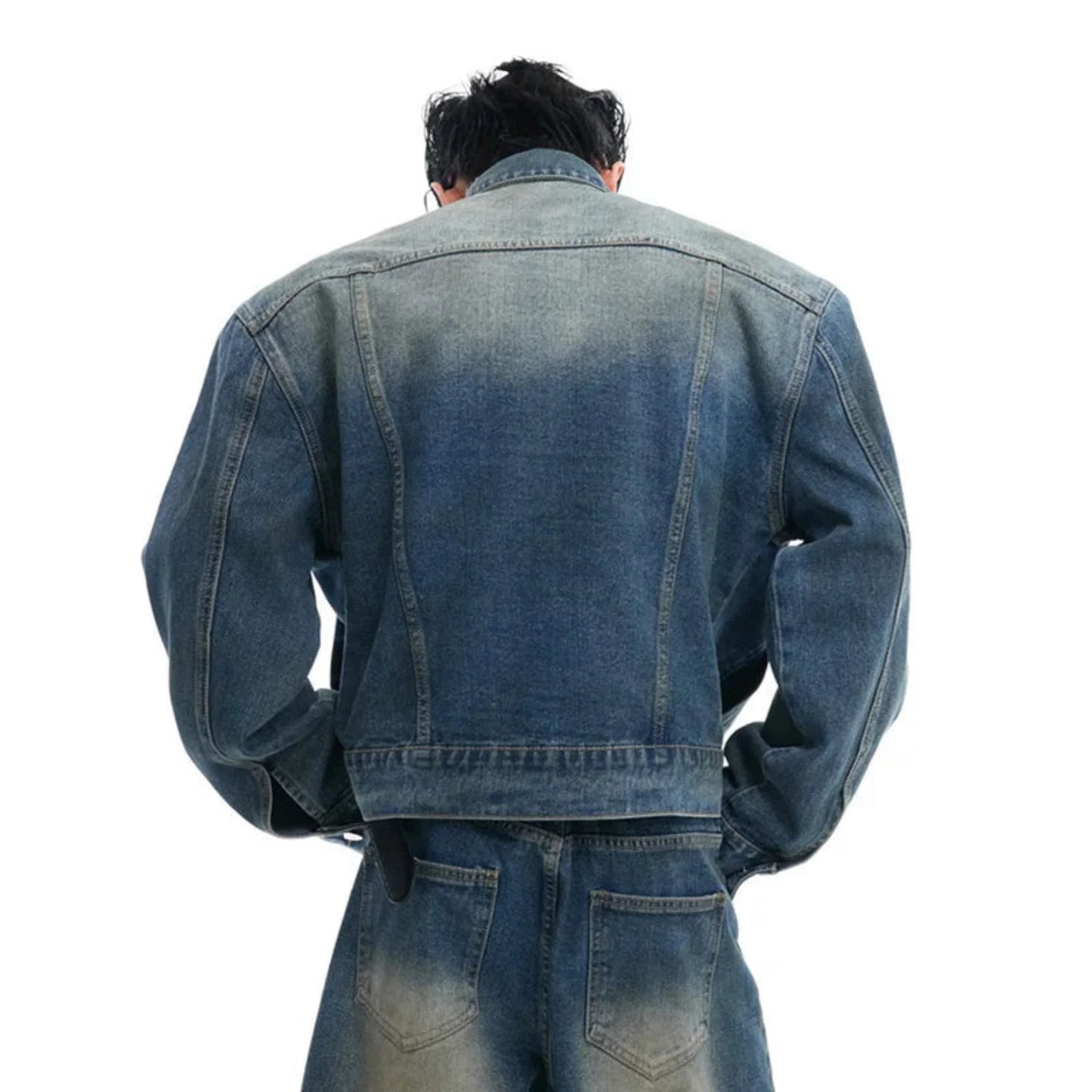 Men's Embellished Denim Trucker Jacket
