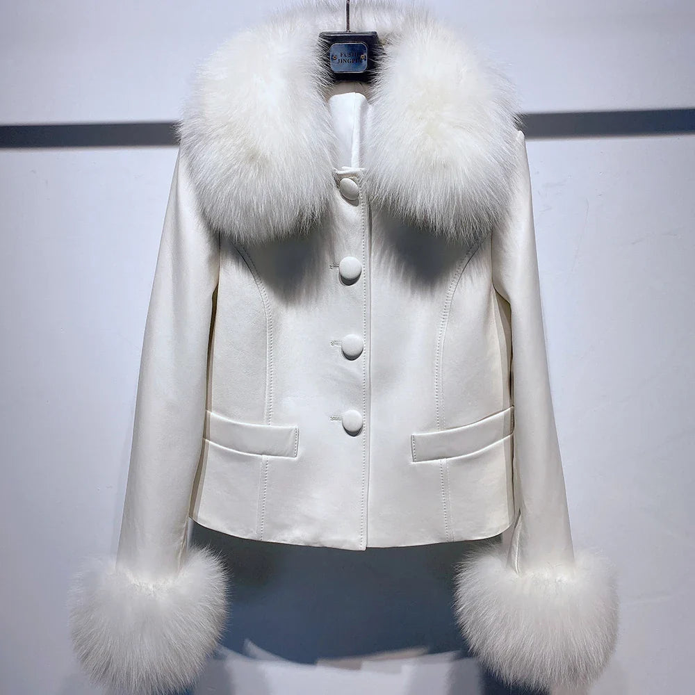 Couture Lambskin Leather Sheepskin Blazer