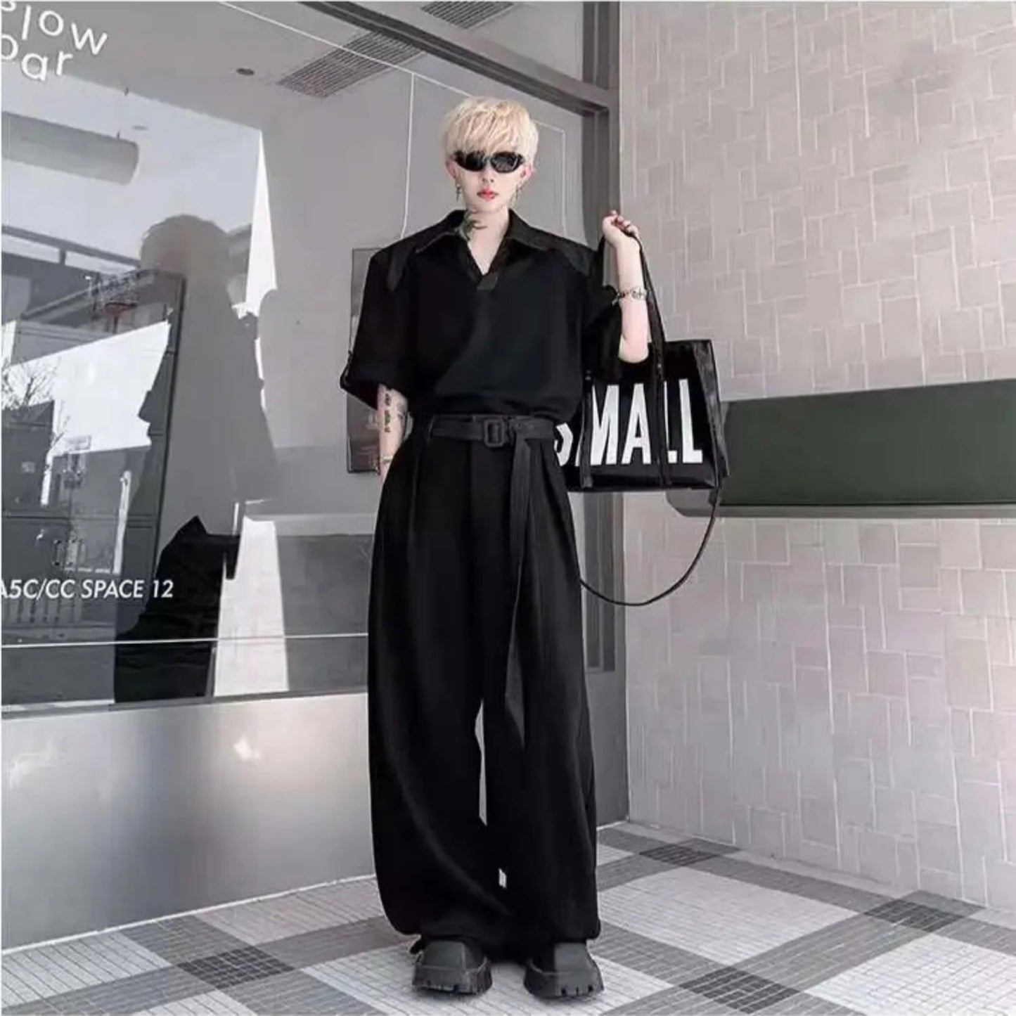 Men's Cotton Wide Leg Pant Set