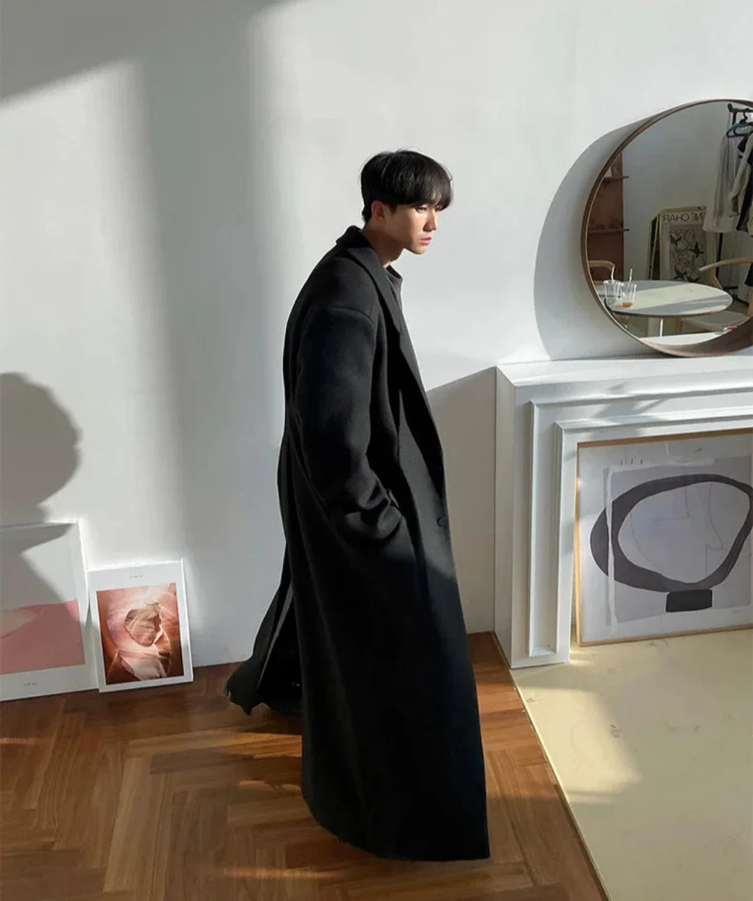 Men's Luxurious Oversized Extra Long Wool Coat