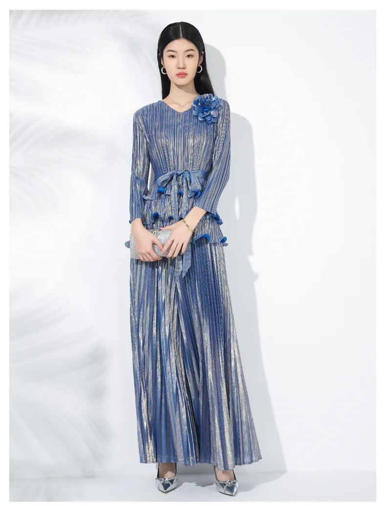Couture Ruffle Japanese Pleated 2-Piece Set
