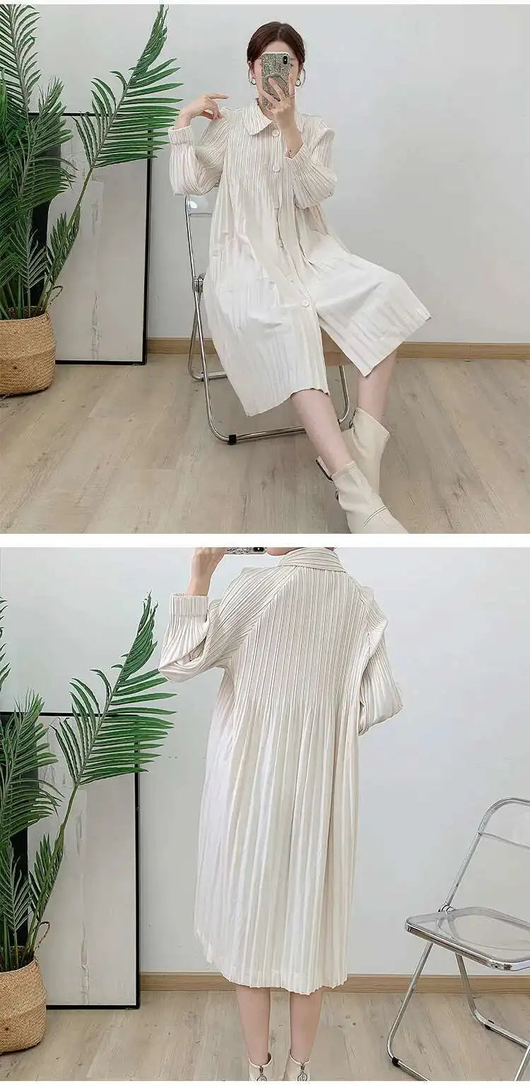 Daily Japanese Pleated Coat