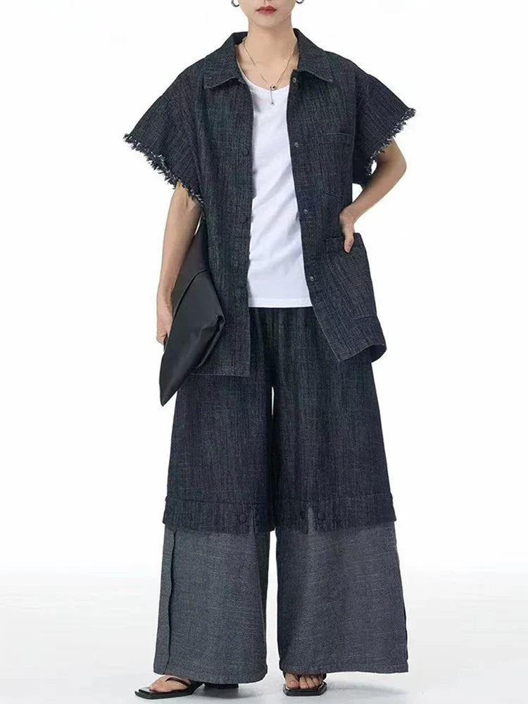 Women's Oversized Boxy Cotton Denim Shirt