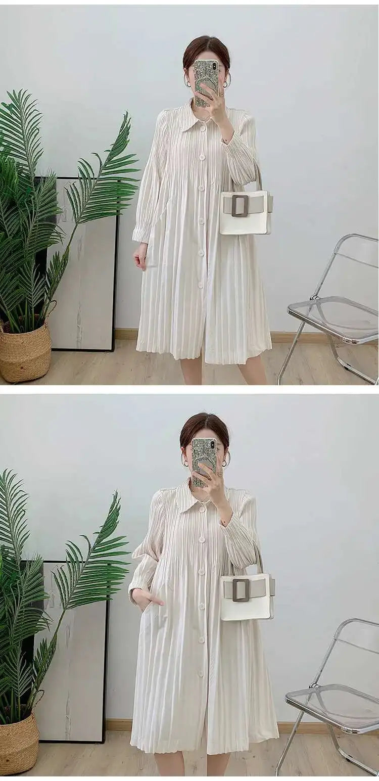 Daily Japanese Pleated Coat