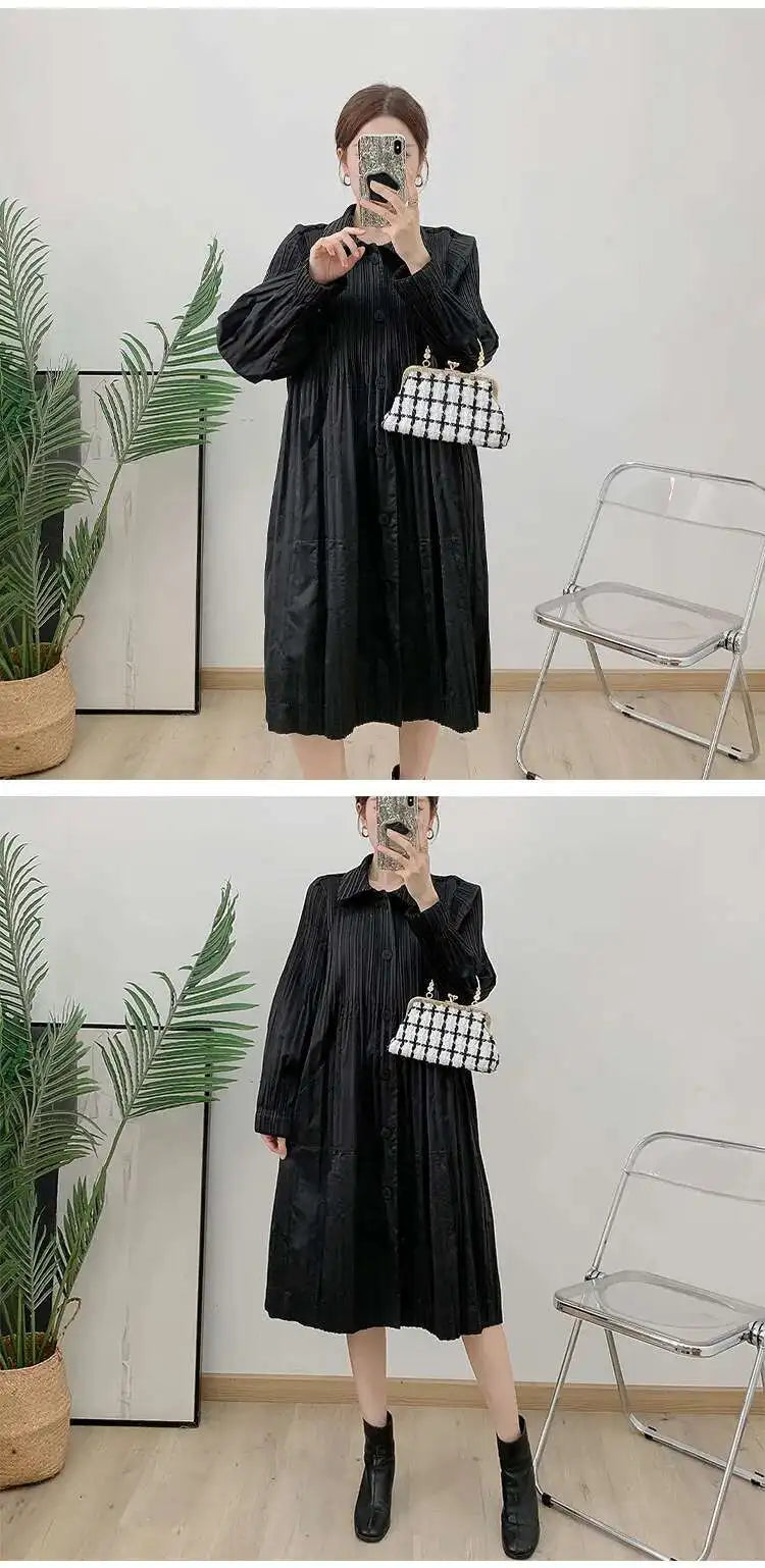 Daily Japanese Pleated Coat