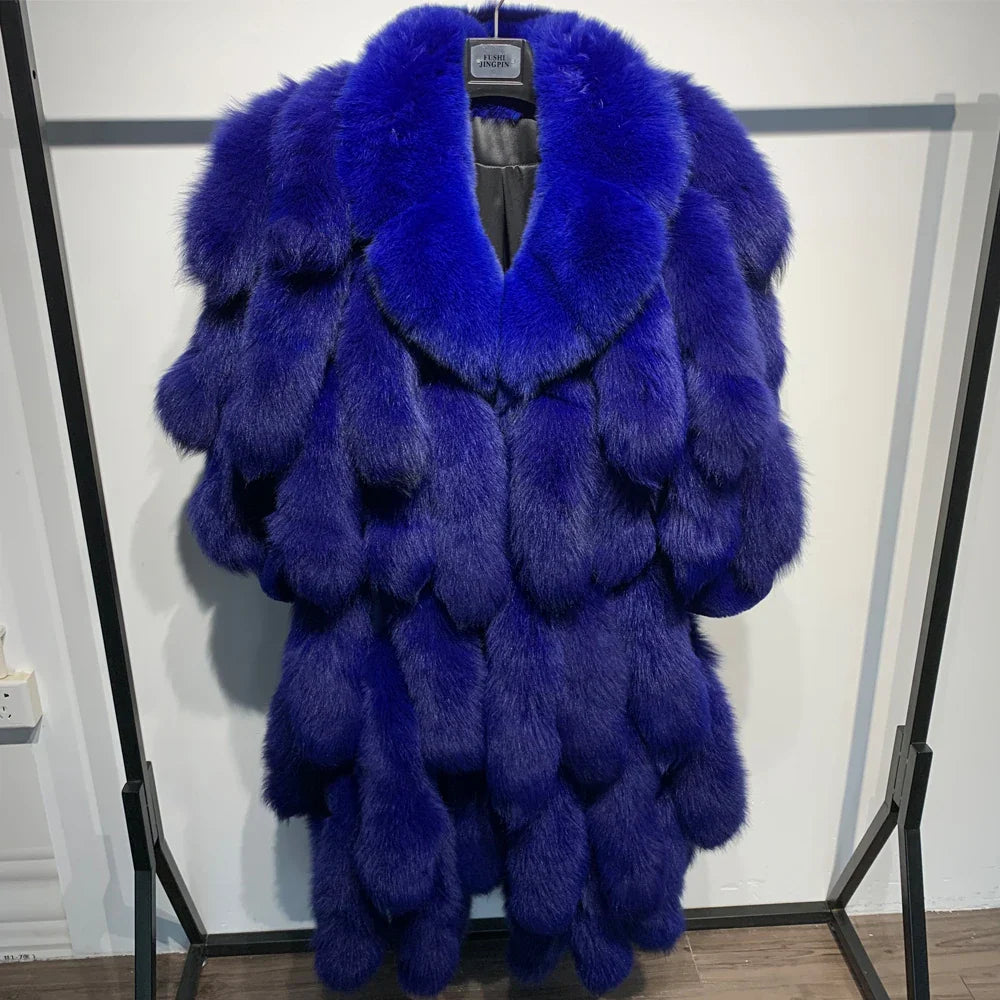 Premium Men's Genuine Fox Fur Coat