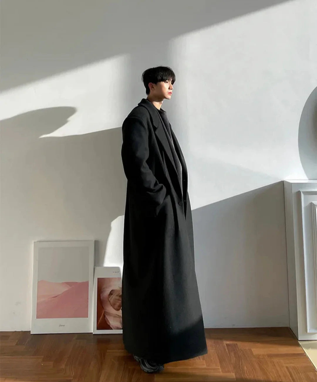 Men's Luxurious Oversized Extra Long Wool Coat