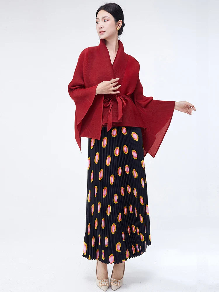 Modest 2-Piece Luxe Pleated Skirt Set