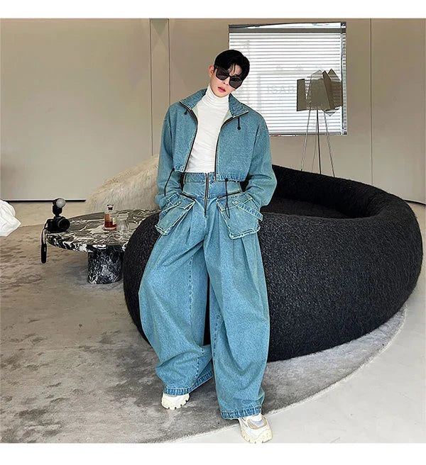 Men's Elite Denim Streetwear 2-Piece Set
