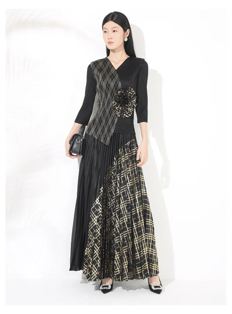 Luxury Petite Pleated Skirt Set