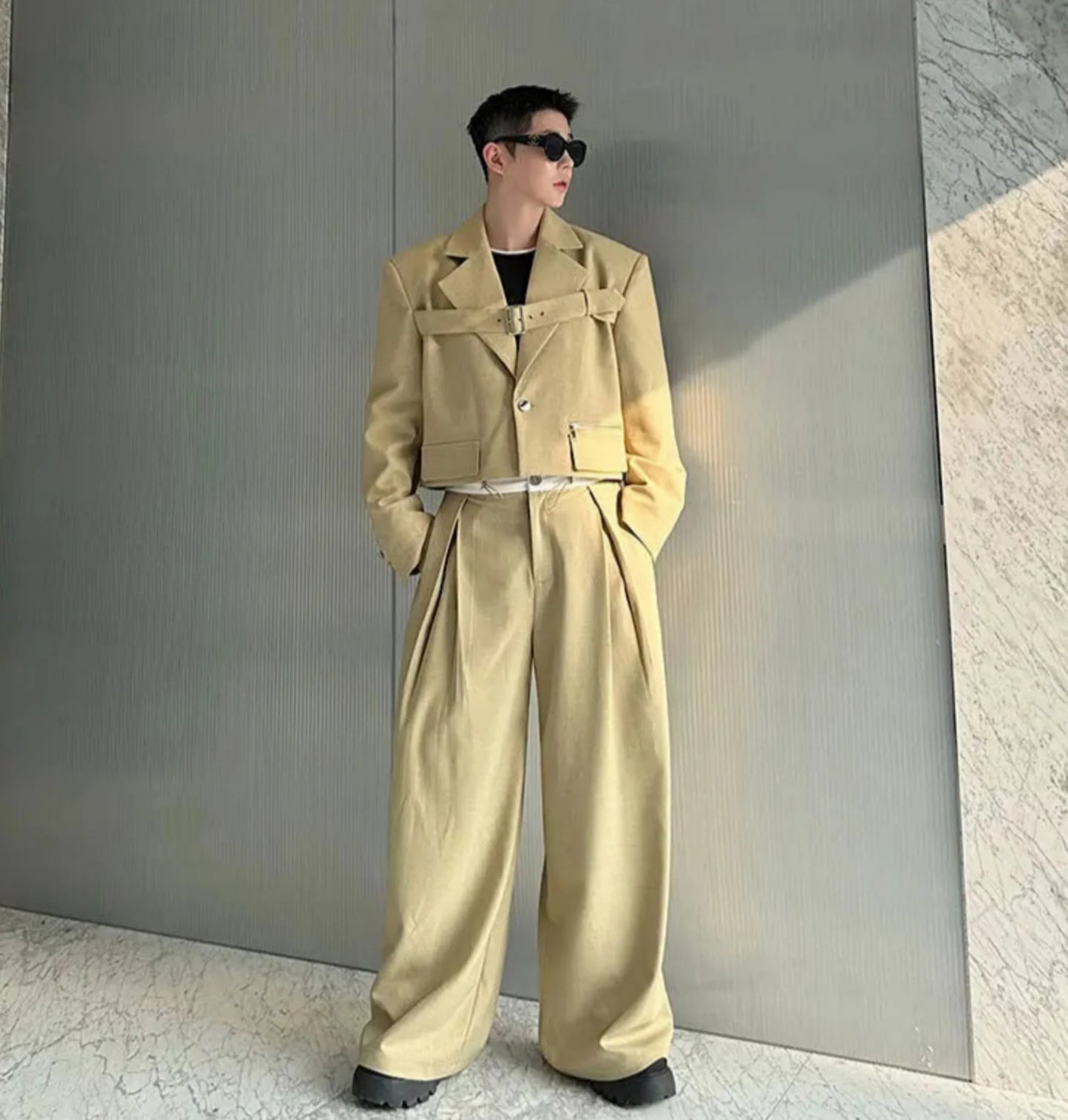 Men's Tailored Wide Leg Oversized Suit