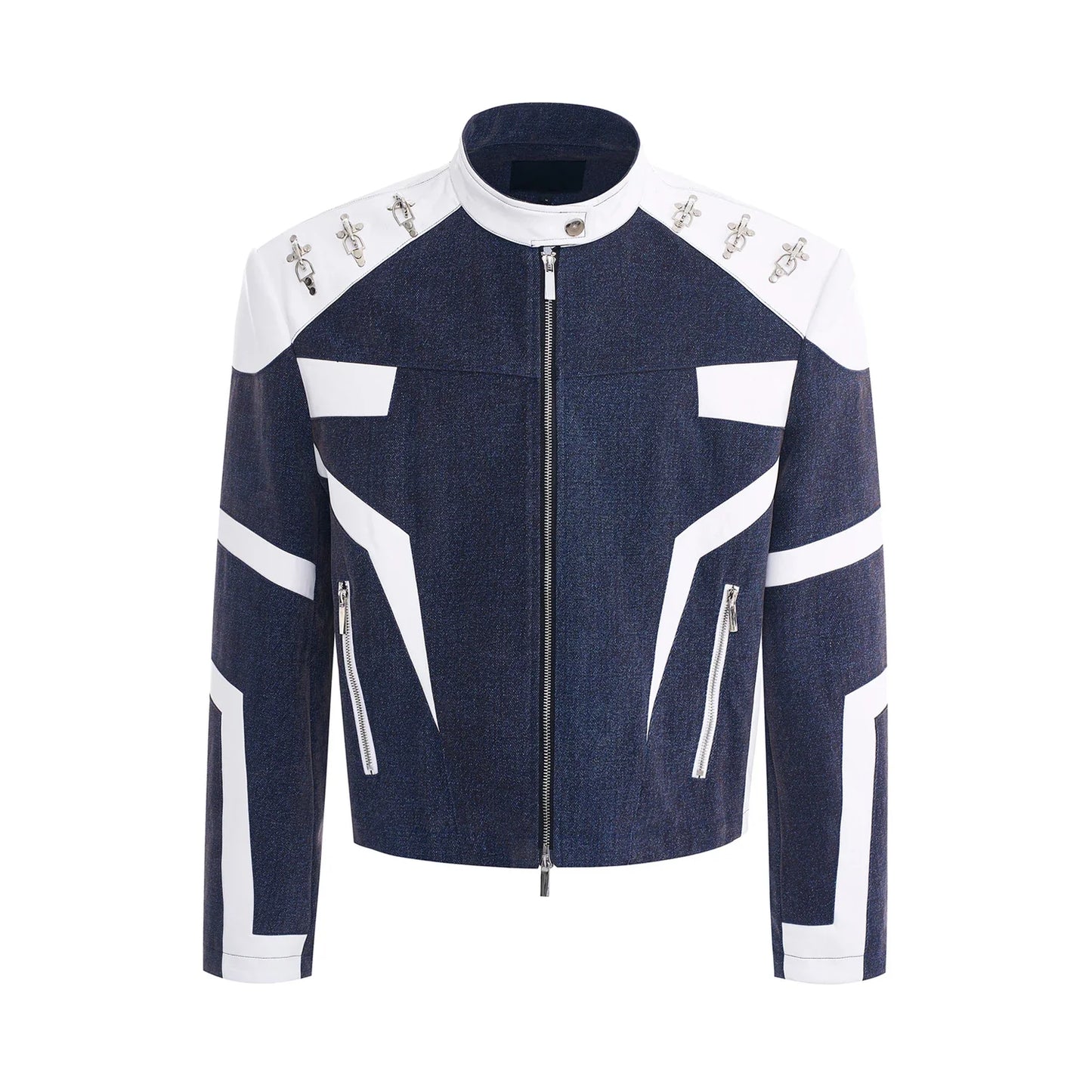 Men's Faux Leather Denim Bomber Jacket | Luxury Streetwear