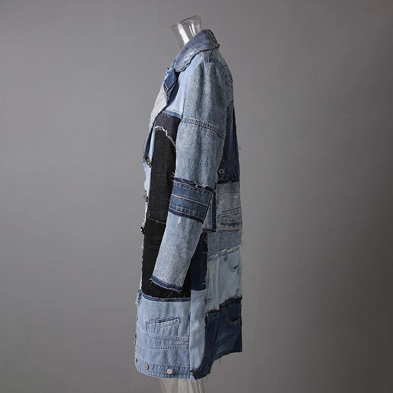 Women's Luxury Denim Trench Coat