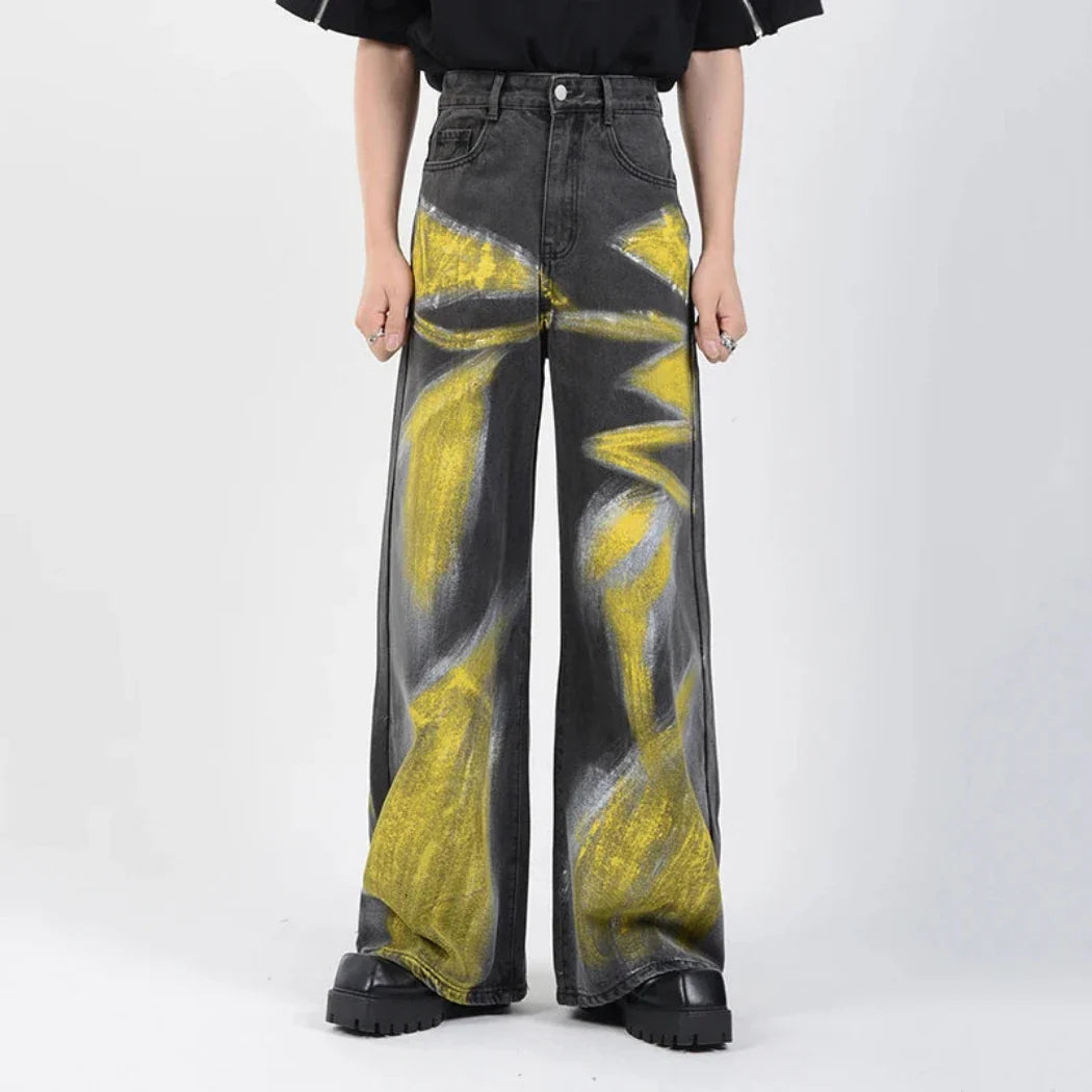 Men's Charcoal Graffiti Jeans