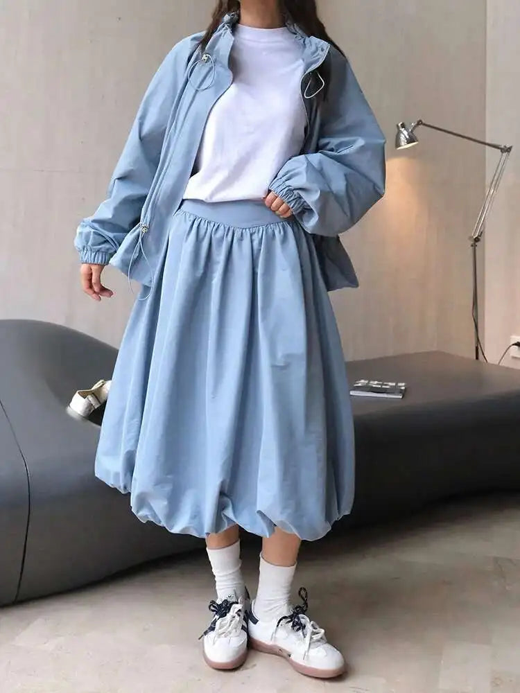 Poplin Full Avant-Garde Bubble Skirt