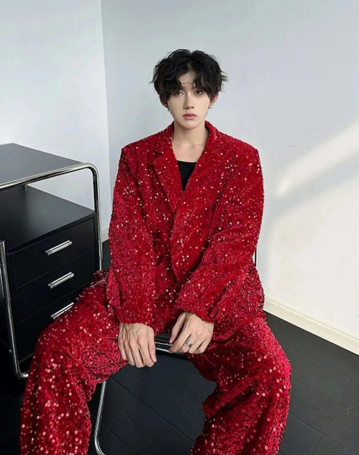 Men's Luxury Sequin Pant Suit