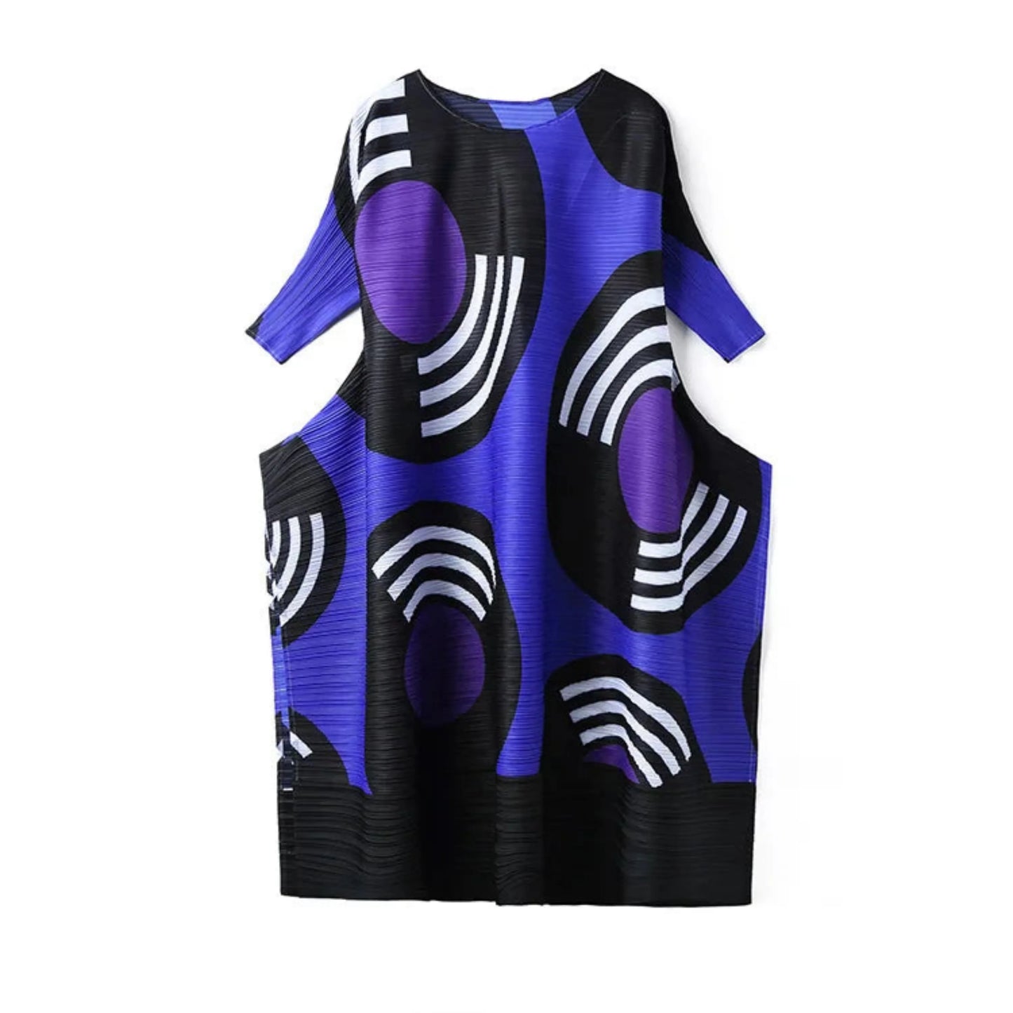 Luxury Geometric Pleated Dress