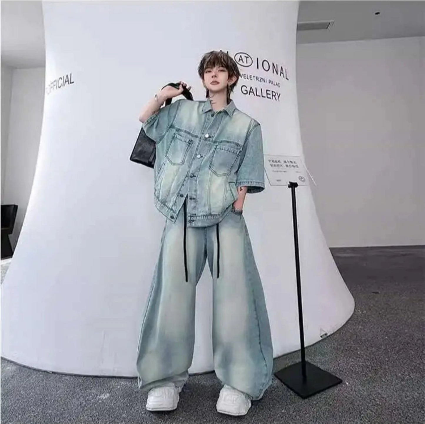 Men's Acid Wash Denim Set