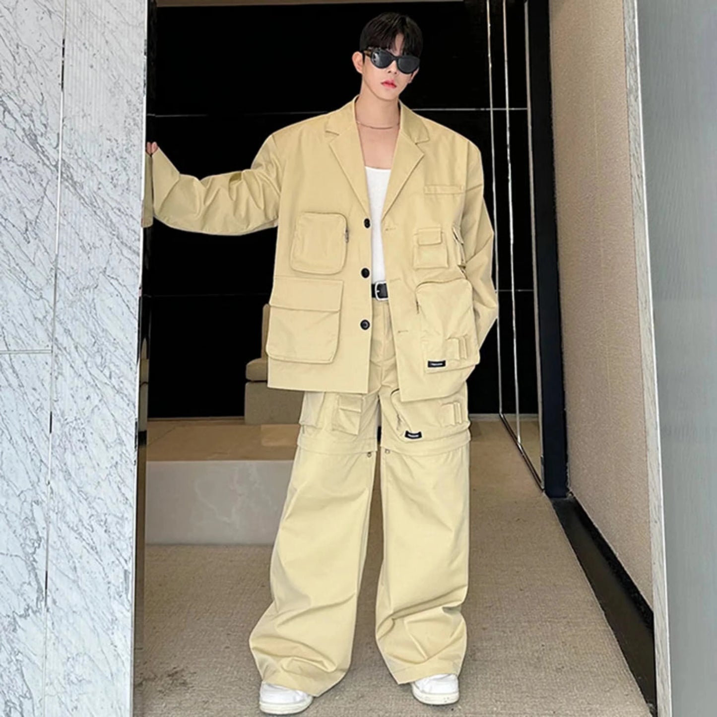 Men's Oversized Utility Jacket & Convertible Pants/Shorts