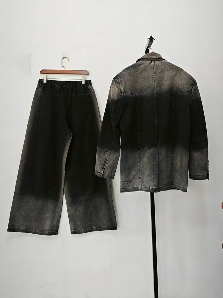 Men's Two-Tone Denim 2-Piece Set