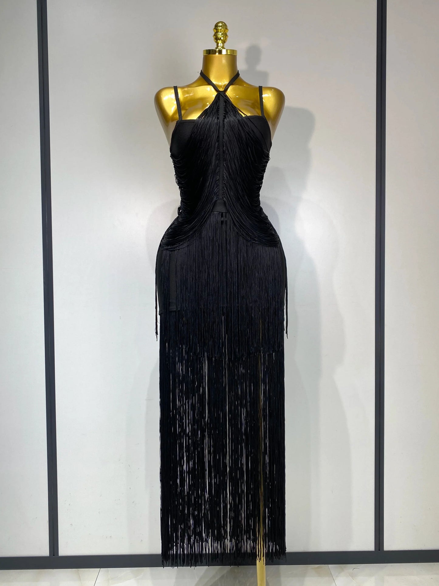 Luxe Fringe Cocktail Midi Dress