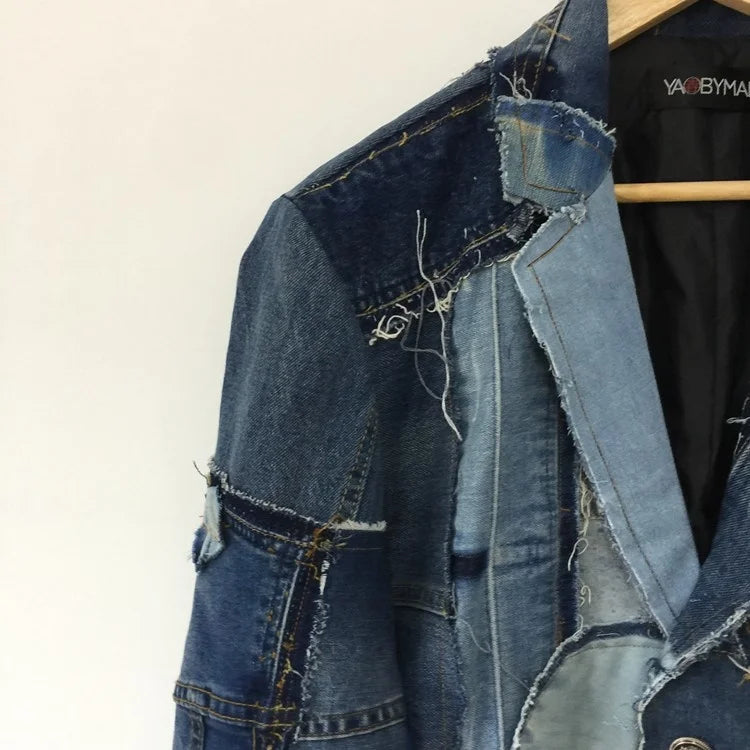 Men's Haute Denim Streetwear Couture Jacket